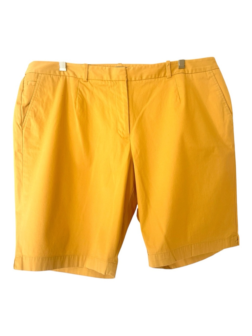 Talbots Bermuda Shorts Golden Yellow Stretch Tailored Walking size 16 W Petite